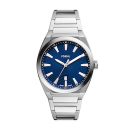 Fossil Everett Men's Blue Dial Stainless Steel Bracelet Watch