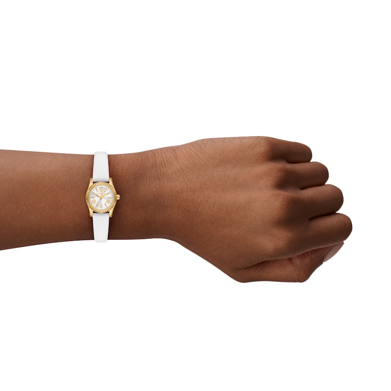 Main Image 4 of Michael Kors Lexington Women's White Leather Strap Watch