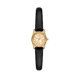 Michael Kors Lexington Ladies' Black Leather Strap Watch