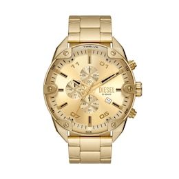 Diesel Men's Spiked Chronograph Gold Tone Stainless Steel Watch
