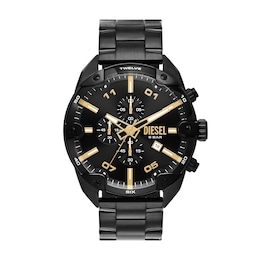 Diesel Men's Spiked Chronograph Black Stainless Steel Watch