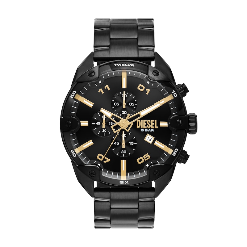 Main Image 1 of Diesel Men's Spiked Chronograph Black Stainless Steel Watch