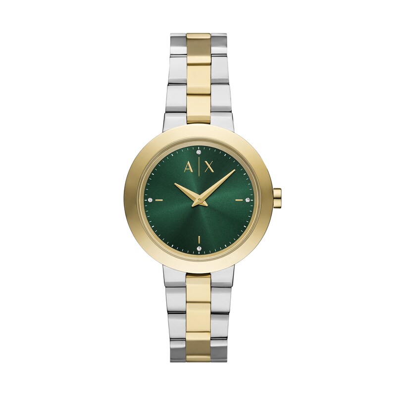 Main Image 1 of Armani Exchange Women's Green Dial Two Tone Stainless Steel Bracelet Watch