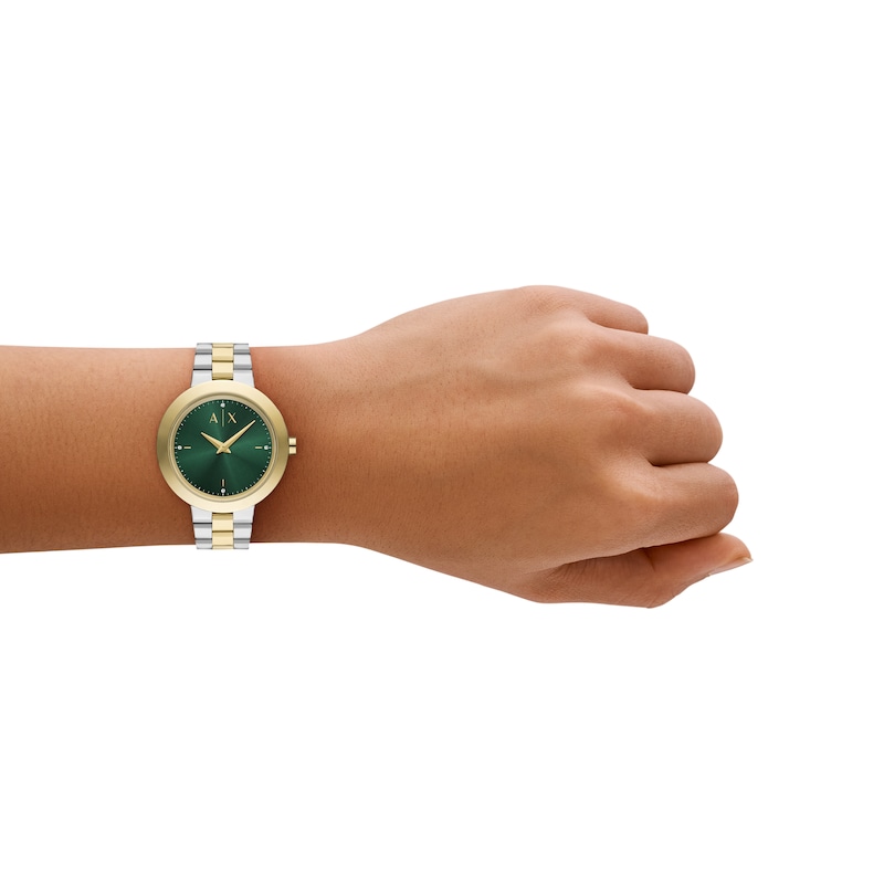 Main Image 5 of Armani Exchange Women's Green Dial Two Tone Stainless Steel Bracelet Watch