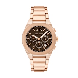 Armani Exchange Men's Chronograph Rose Gold Tone Stainless Steel Watch