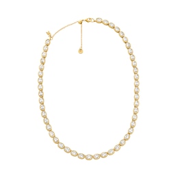 Michael Kors Ladies' 14ct Gold Plated Bezel Set Necklace
