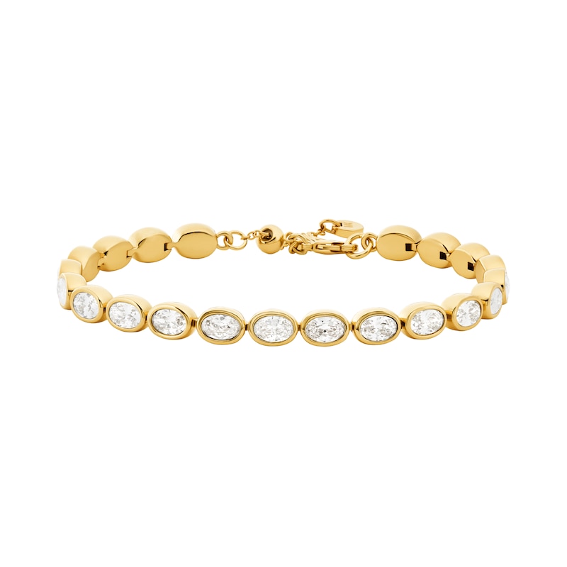 Main Image 1 of Michael Kors Women's 14ct Gold Plated Bezel Set Bracelet