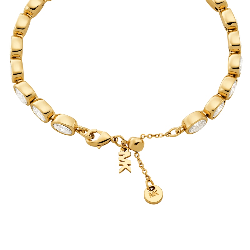 Main Image 2 of Michael Kors Women's 14ct Gold Plated Bezel Set Bracelet