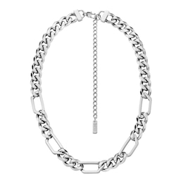 Diesel Men's Stainless Steel Classic Interlocking Chain Link Necklace