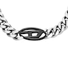 Thumbnail Image 2 of Diesel Men's Stainless Steel Curb Chain & Black Oval Cutout Logo Pendant