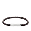 Thumbnail Image 1 of Fossil Men's Black & Burgundy Braided Leather Bracelet