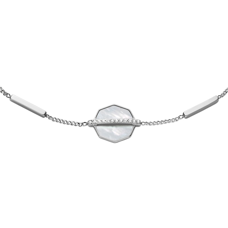 Main Image 2 of Fossil Women's Mother of Pearl Silver-Tone Bracelet