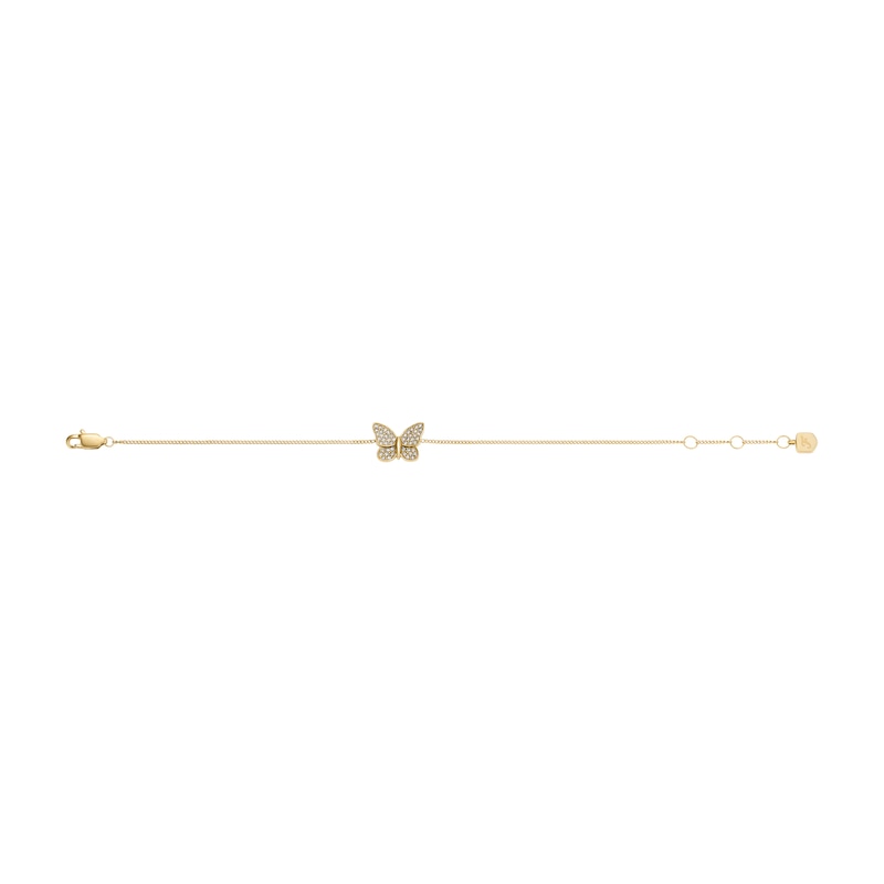 Main Image 4 of Fossil Women's Gold-Tone Crystal Butterfly Earrings