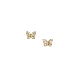 Fossil Women's Gold-Tone Crystal Butterfly Necklace