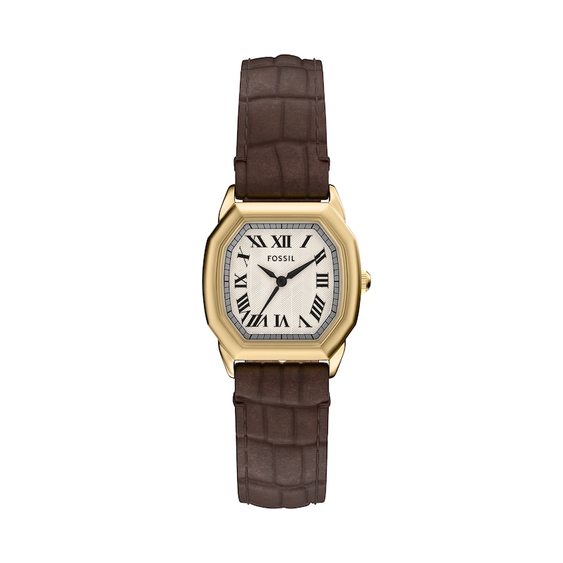 Main Image 1 of Fossil Women's Harlow Three-Hand Brown Croco Leather Watch