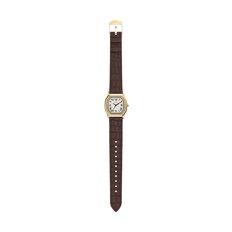 Main Image 5 of Fossil Women's Harlow Three-Hand Brown Croco Leather Watch