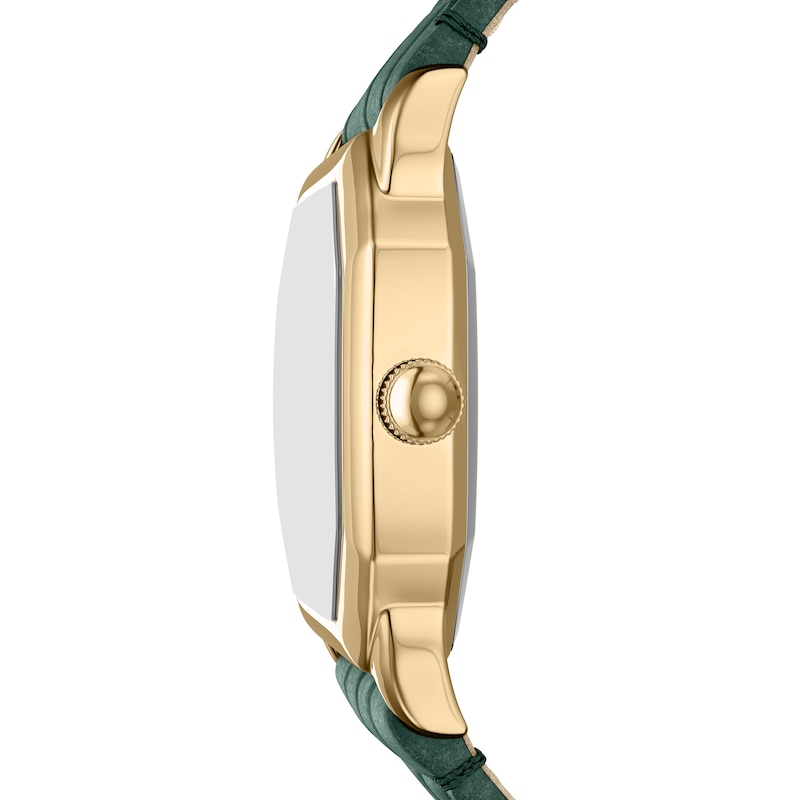Main Image 2 of Fossil Harlow Women's Yellow Gold Plate White Dial & Green Leather Strap Watch