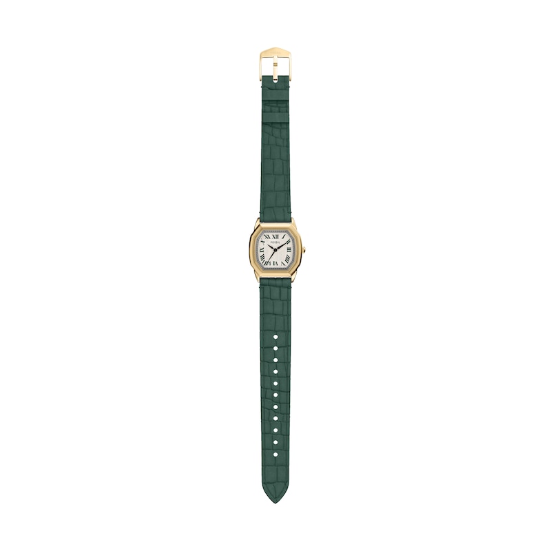 Main Image 4 of Fossil Harlow Women's Yellow Gold Plate White Dial & Green Leather Strap Watch