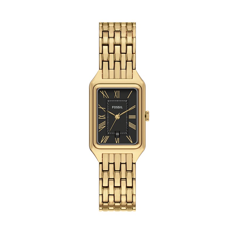 Main Image 1 of Fossil Raquel Women's Yellow Gold Plate Black Dial Stainless Steel Bracelet Watch