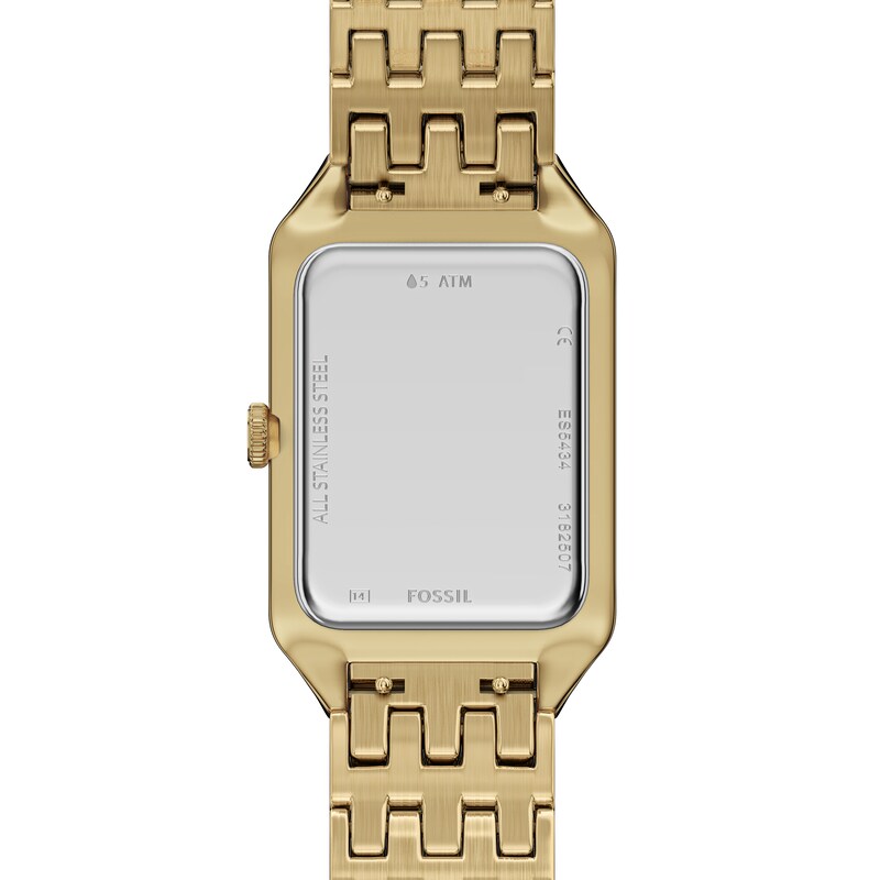 Main Image 4 of Fossil Raquel Women's Yellow Gold Plate Black Dial Stainless Steel Bracelet Watch