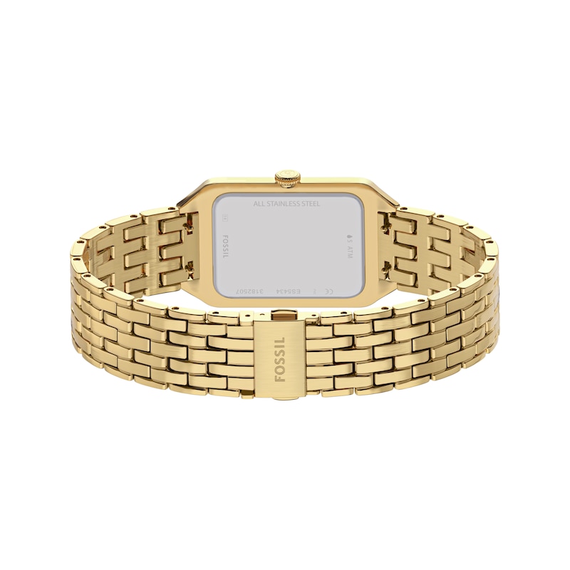 Main Image 5 of Fossil Raquel Women's Yellow Gold Plate Black Dial Stainless Steel Bracelet Watch