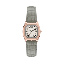 Fossil Women's Harlow Three-Hand Gray Croco Leather Watch