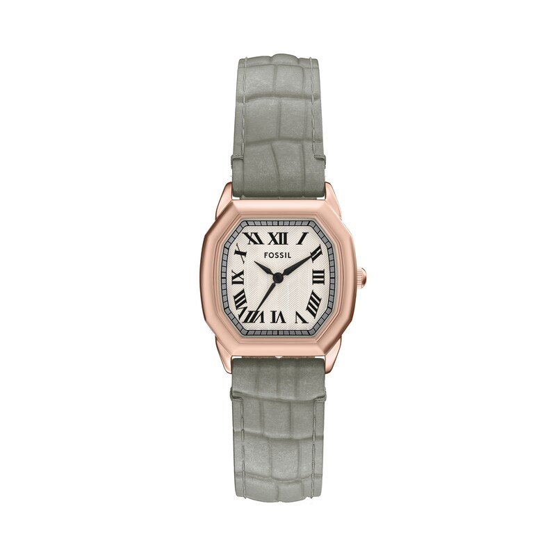 Main Image 1 of Fossil Women's Harlow Three-Hand Gray Croco Leather Watch