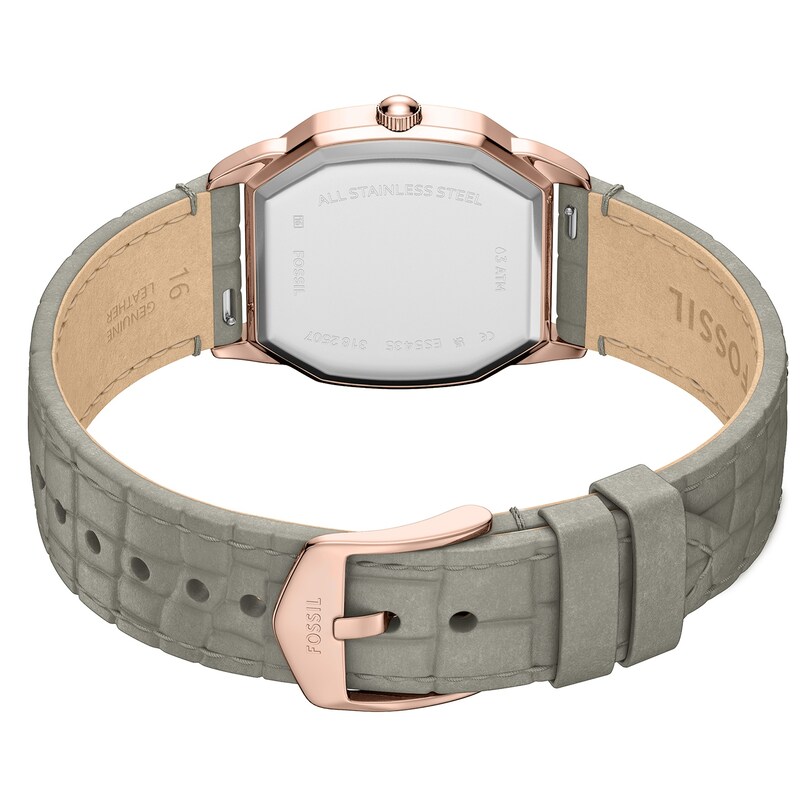 Main Image 4 of Fossil Women's Harlow Three-Hand Gray Croco Leather Watch