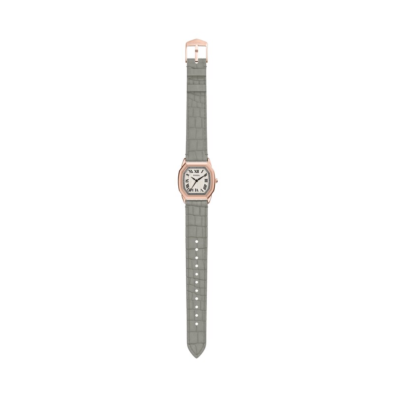 Main Image 5 of Fossil Women's Harlow Three-Hand Gray Croco Leather Watch