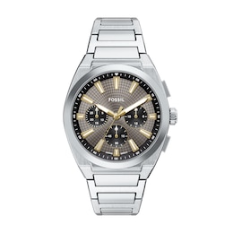 Fossil Everett Men's Stainless Steel Grey Dial Stainless Steel Bracelet Watch