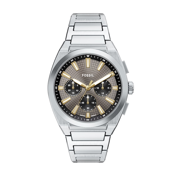 Fossil Everett Men's Stainless Steel Grey Dial Stainless Steel Bracelet Watch