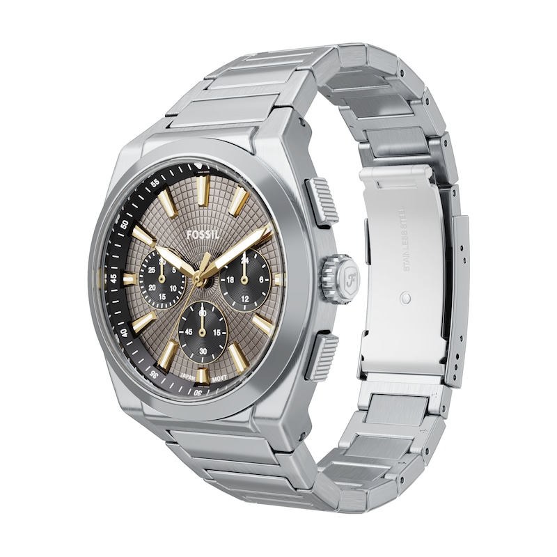 Main Image 3 of Fossil Everett Men's Stainless Steel Grey Dial Stainless Steel Bracelet Watch