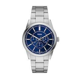 Fossil Pearson Men's Stainless Steel Blue Dial Stainless Steel Bracelet Watch
