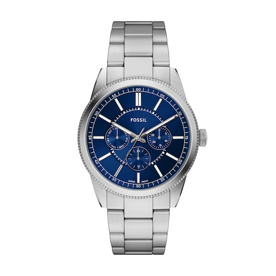 Fossil Pearson Men's Stainless Steel Blue Dial Stainless Steel Bracelet Watch