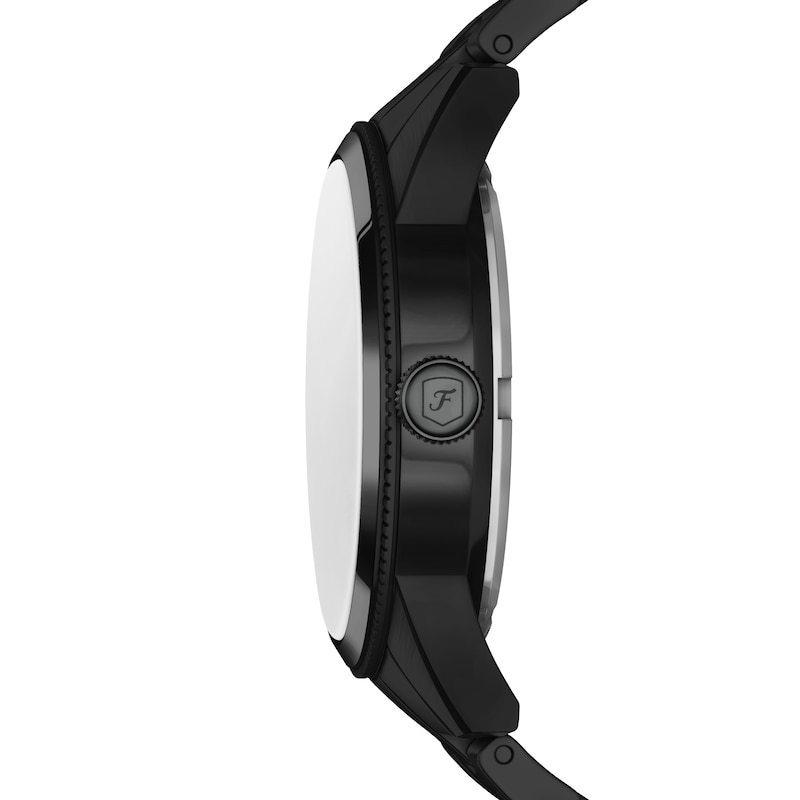 Main Image 5 of Fossil Pearson Men's Stainless Steel Black IP Black Leather Strap Watch