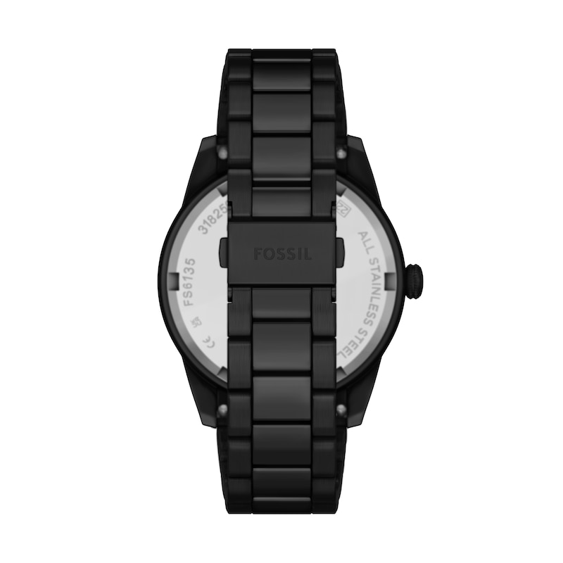 Main Image 6 of Fossil Pearson Men's Stainless Steel Black IP Black Leather Strap Watch