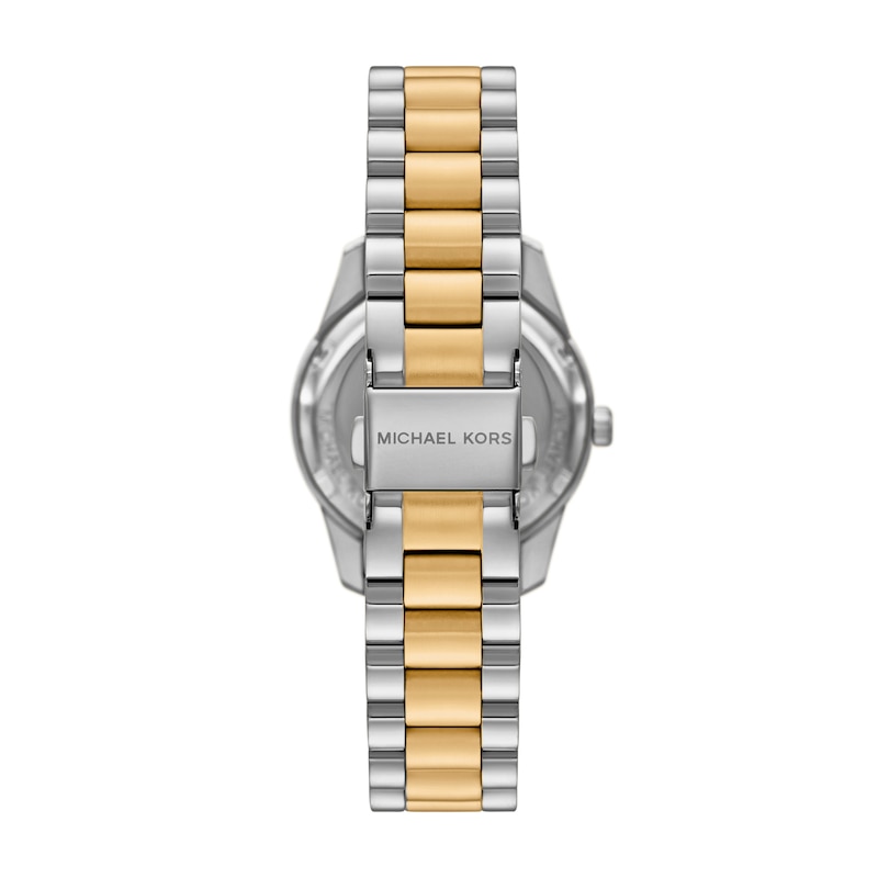 Main Image 3 of Michael Kors Women's Two Tone Lexington Lux Black Dial Crystal Bracelet Watch