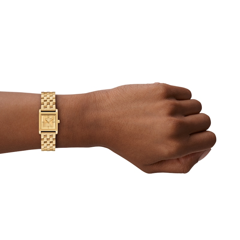 Main Image 4 of Michael Kors Women's Yellow Gold Plate Georgie Square Dial Gold Tone Bracelet Watch