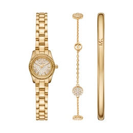 Michael Kors Women's Yellow Gold Plate Micro Lex Gold Bracelet Watch