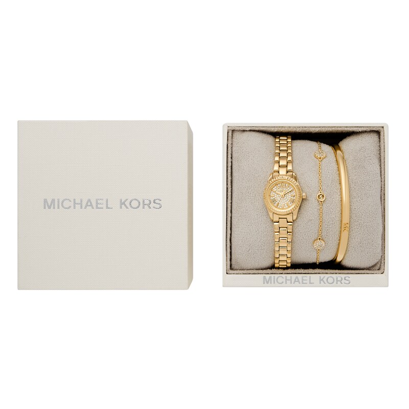 Main Image 5 of Michael Kors Women's Yellow Gold Plate Micro Lex Gold Bracelet Watch