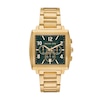 Thumbnail Image 1 of Michael Kors Men's Yellow Gold Plate Rhys Chronograph Square Green Dial Bracelet Watch