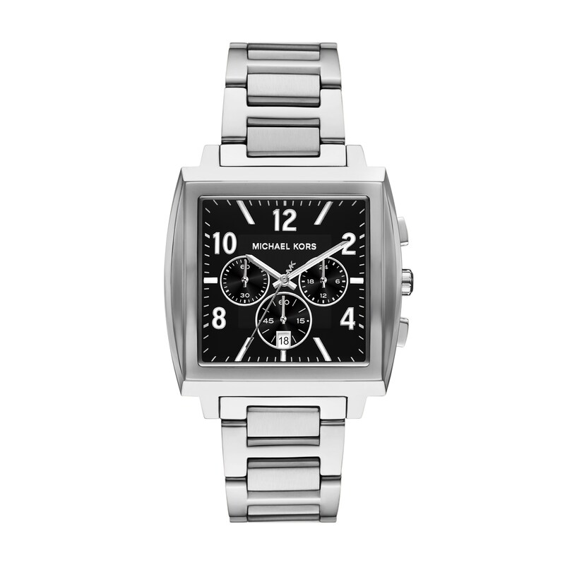 Main Image 1 of Michael Kors Rhys Men's Stainless Steel Square Black Dial Bracelet Watch