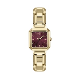 Armani Exchange Women's Three-Hand Gold-Tone Stainless Steel Watch