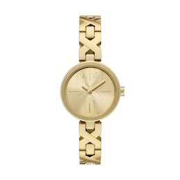 Armani Exchange Women's Two-Hand Gold-Tone Stainless Steel Watch