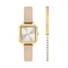 Thumbnail Image 1 of Armani Exchange Women's Three-Hand Nude Leather Watch and Bracelet Gift Set