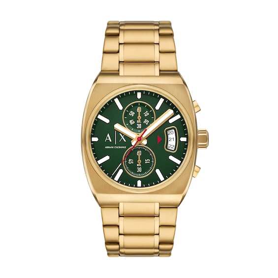 Armani Exchange Mens Chronograph Gold-Tone Stainless Steel W