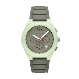 Armani Exchange Men's Sync Chronograph Green Silicone Watch