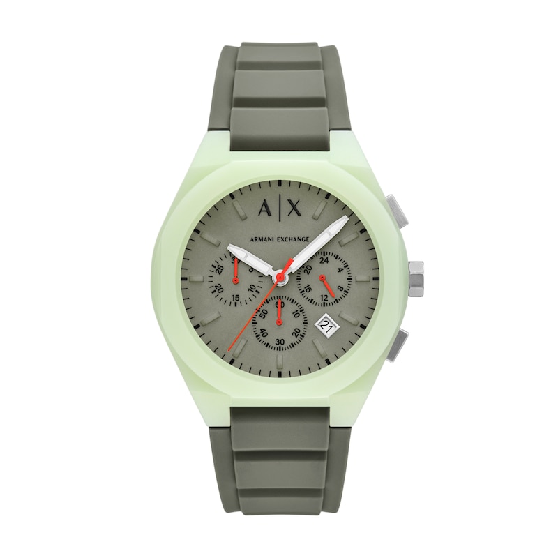 Main Image 1 of Armani Exchange Men's Sync Chronograph Green Silicone Watch
