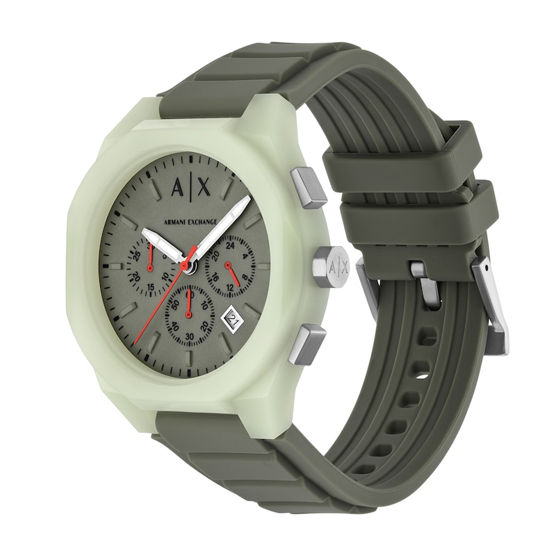 Main Image 2 of Armani Exchange Men's Sync Chronograph Green Silicone Watch