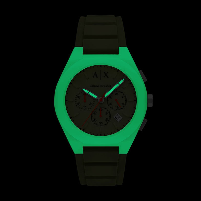 Main Image 4 of Armani Exchange Men's Sync Chronograph Green Silicone Watch